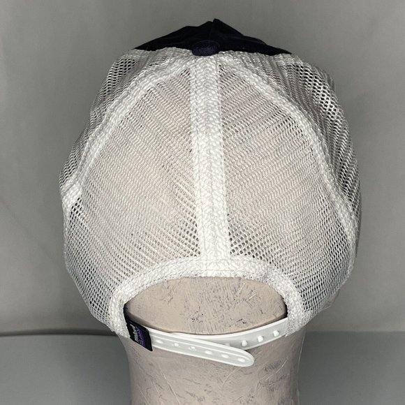 Patagonia Blue Geodesic Flying Fish Trident Mesh Back Adjustable Trucker Hat Cap - Picture 5 of 9